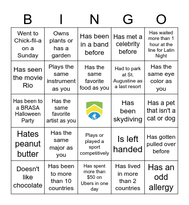 BRASA Bingo 1st GBM Bingo Card