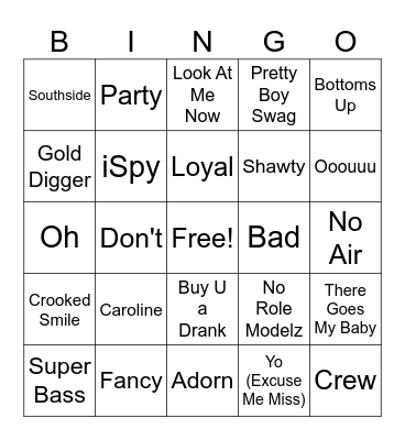 Senior Rewind Bingo Card