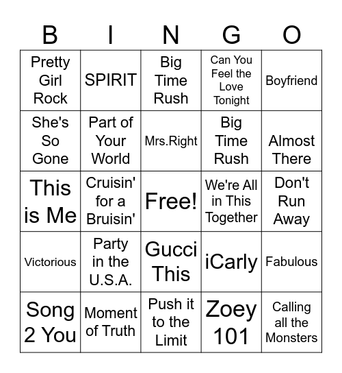 Childhood Jam Bingo Card