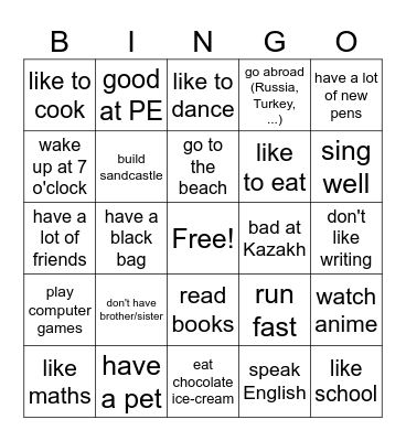 Finish Summer! Start Autumn! Bingo Card