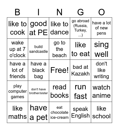 Finish Summer! Start Autumn! Bingo Card