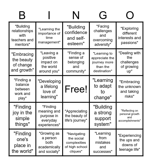 JOURNEY BINGO Card