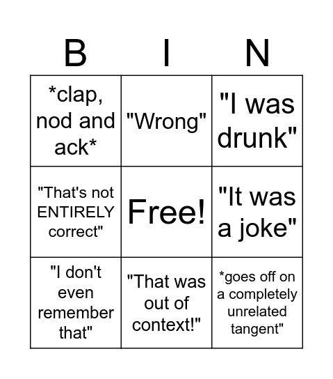 DSP Documentary React Bingo Card