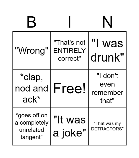 DSP Documentary React Bingo Card