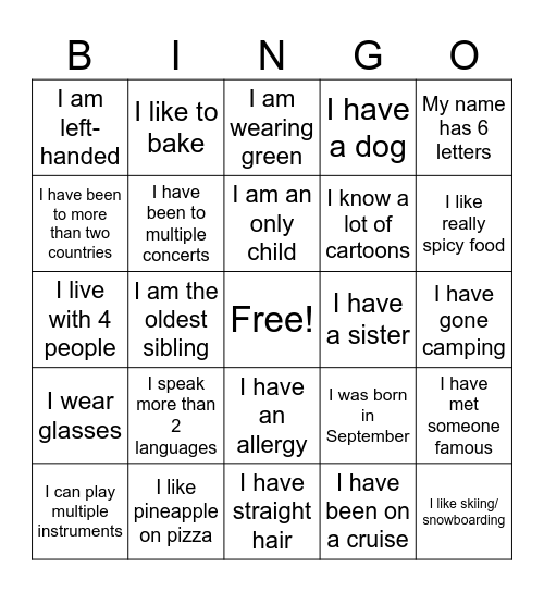 Icebreaker Bingo: Find Someone Who Bingo Card