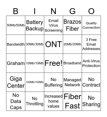Brazos Day Off  Bingo Card