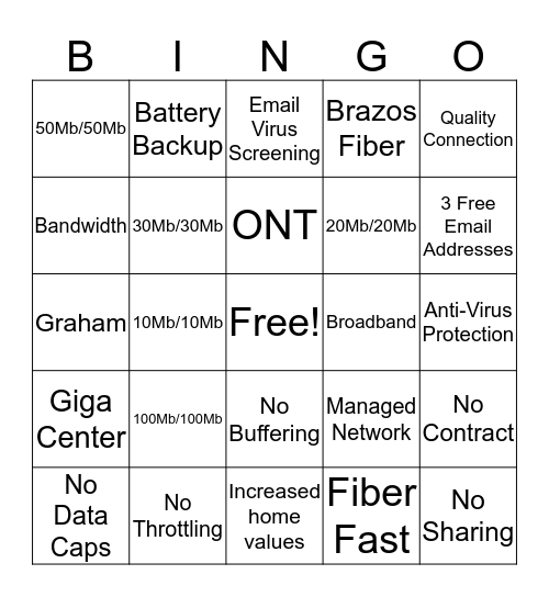 Brazos Day Off  Bingo Card