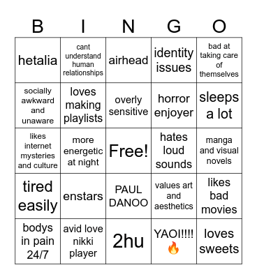 rev bingo Card