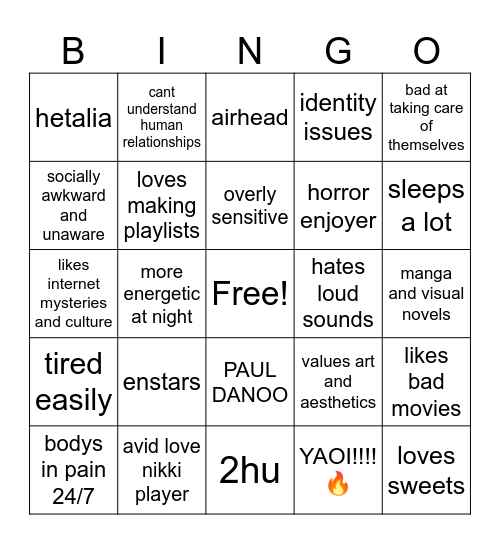 rev bingo Card