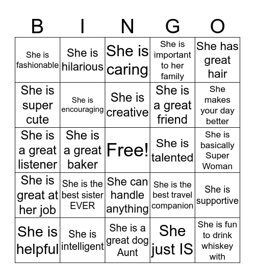 Why is Kim Awesome! Bingo Card