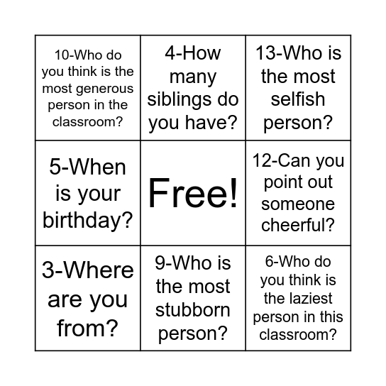 Bingo Card