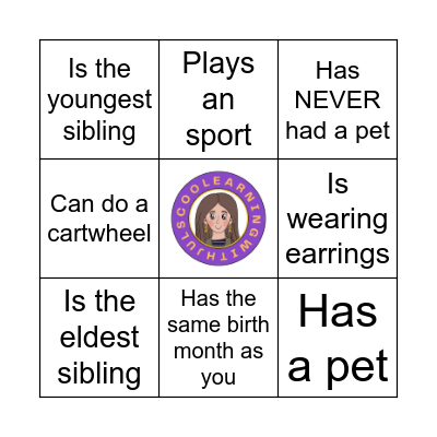 Learning with Juls Human Bingo Card