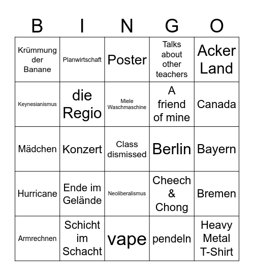 PGW Bingo Card