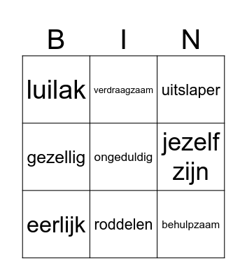 Introductie V4 Bingo Card