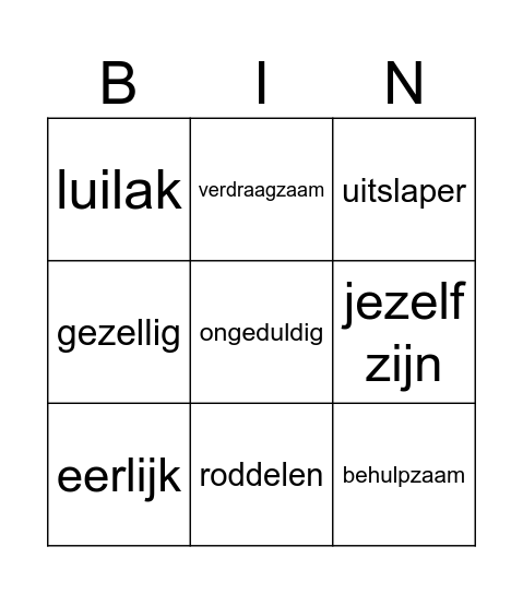 Introductie V4 Bingo Card