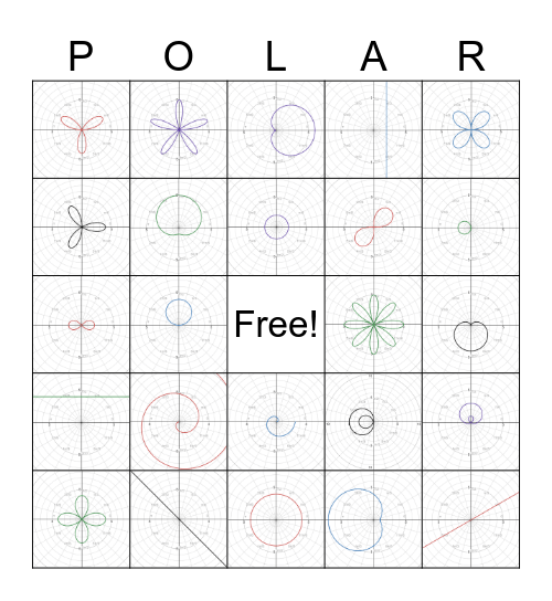 Polar Curves Bingo Card