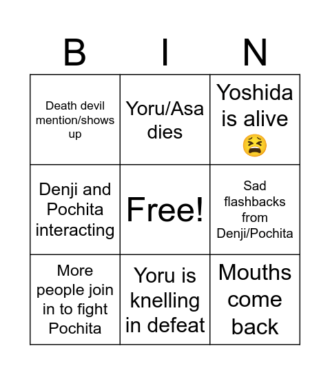 my csm chapter 176 predictions Bingo Card