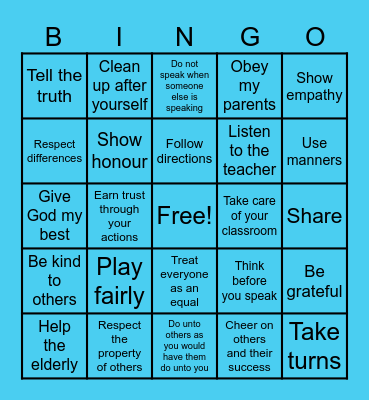 RESPECT Bingo Card