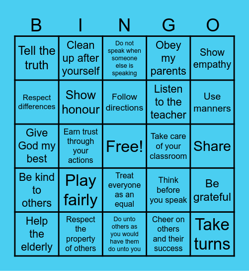 RESPECT Bingo Card