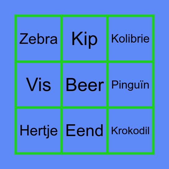 Dieren Bingo Card