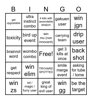 ia advanced bingo Card