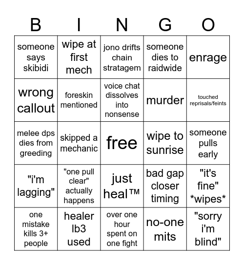 mofu reclear bingo Card