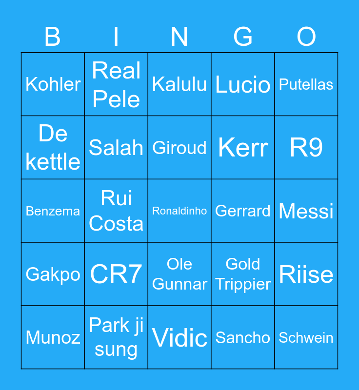 Player Bingo Card
