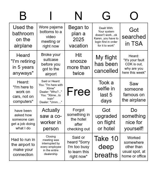 Have You? Bingo Card