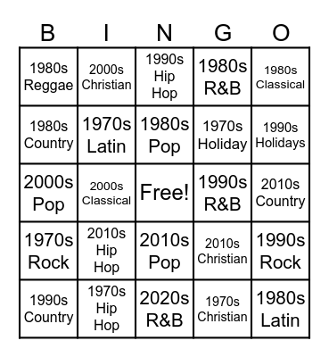 Music Theory Bingo Card