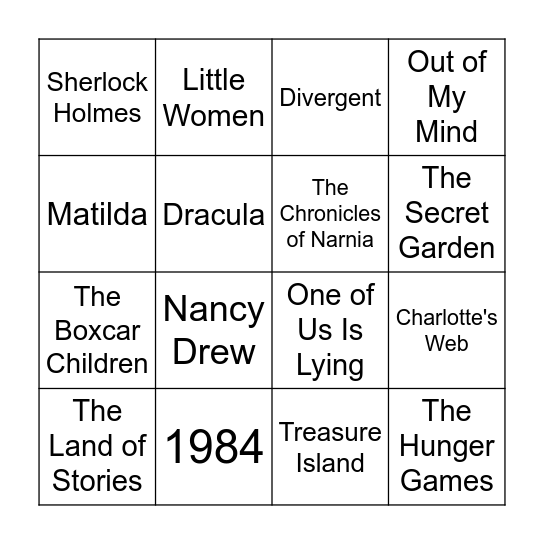 Book Bingo Card
