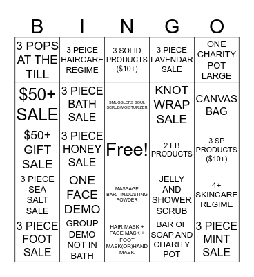 LUSH BINGO Card