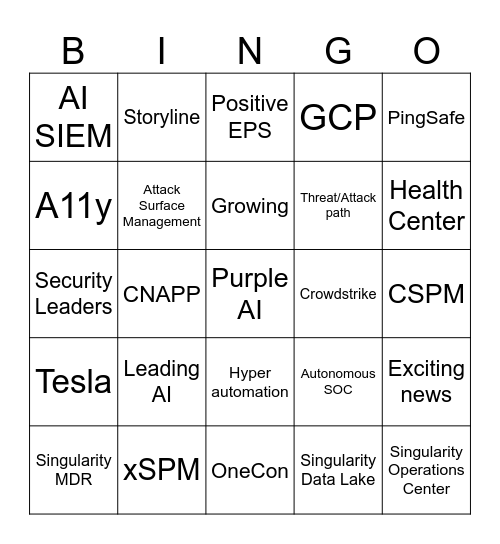 S1 All Hands Bingo Card