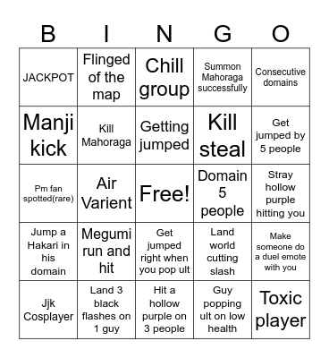 Jjs Bingo Card