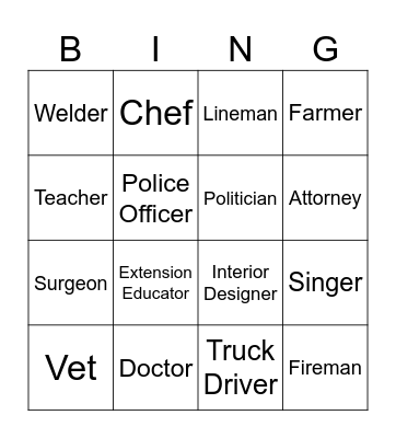 Career BINGO Card