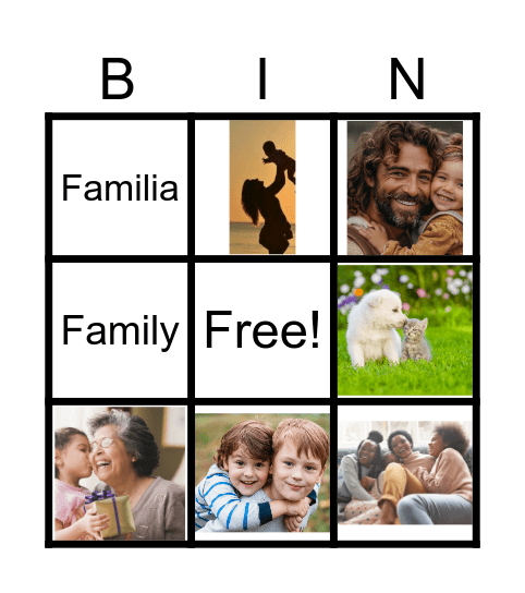 Family Bingo Card