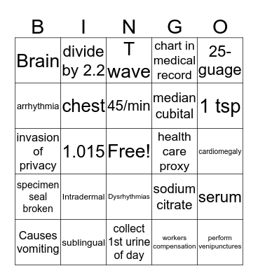 Review Bingo Card