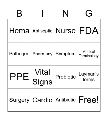 HOSA Day Bingo Card