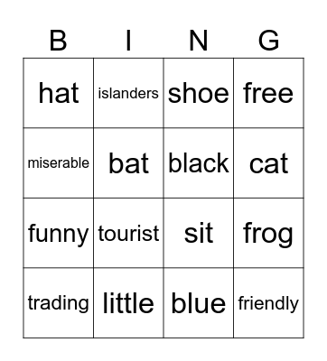 Multisyllabic Words Bingo Card