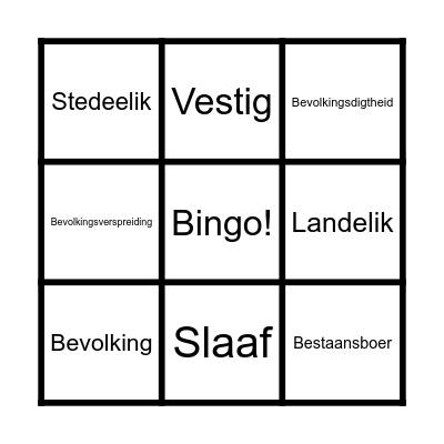 Nuwe Woorde Bingo! Bingo Card