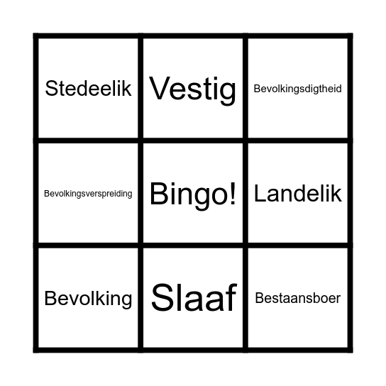 Nuwe Woorde Bingo! Bingo Card