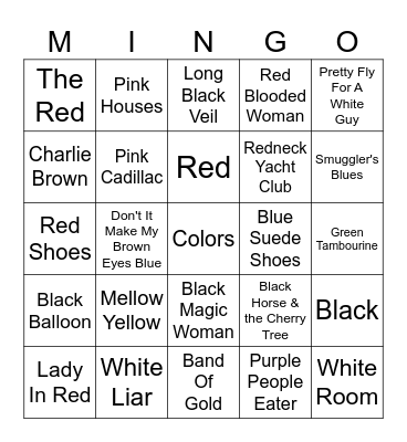 Colors Bingo Card