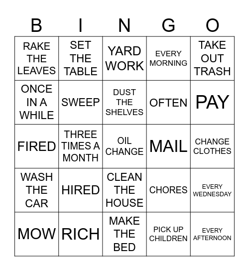 Unit 8 BINGO Card