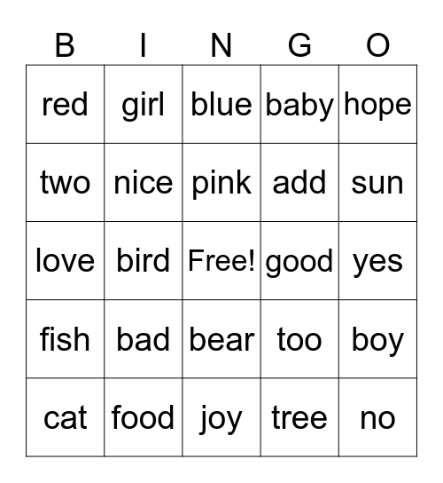 Fingerspelling Review Bingo Card