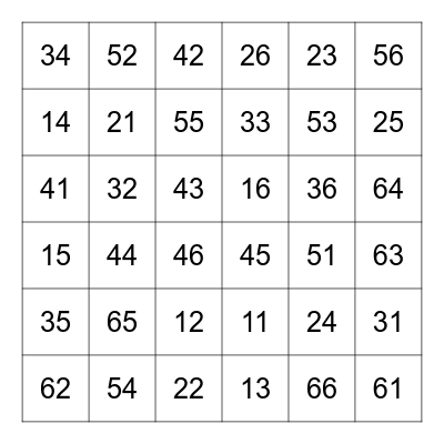 Fall Life Bingo Card