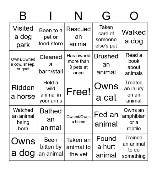 Icebreaker Bingo Card