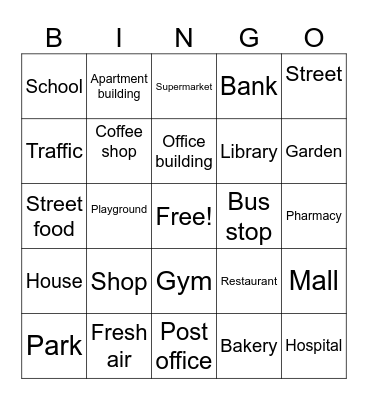 NEIGHBORHOOD Bingo Card