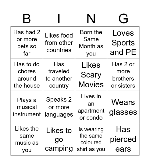 BEARS BINGO Card