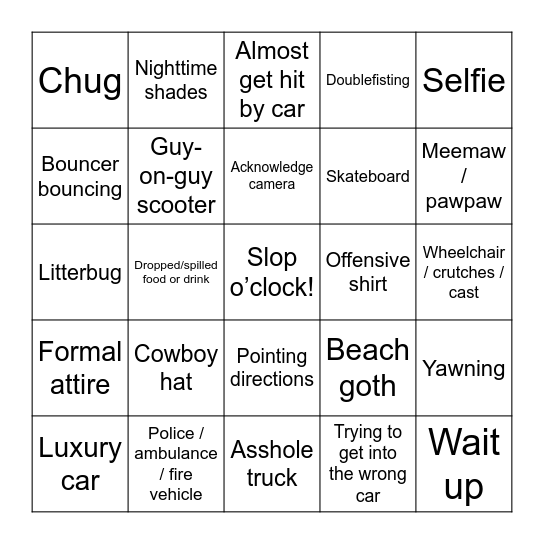 Sloppy Bingo ML Bingo Card