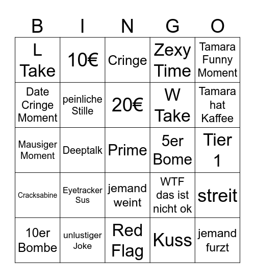 Blehnd Deht Cracksabine Bingo Card