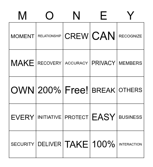 Financial Freedom Bingo Card